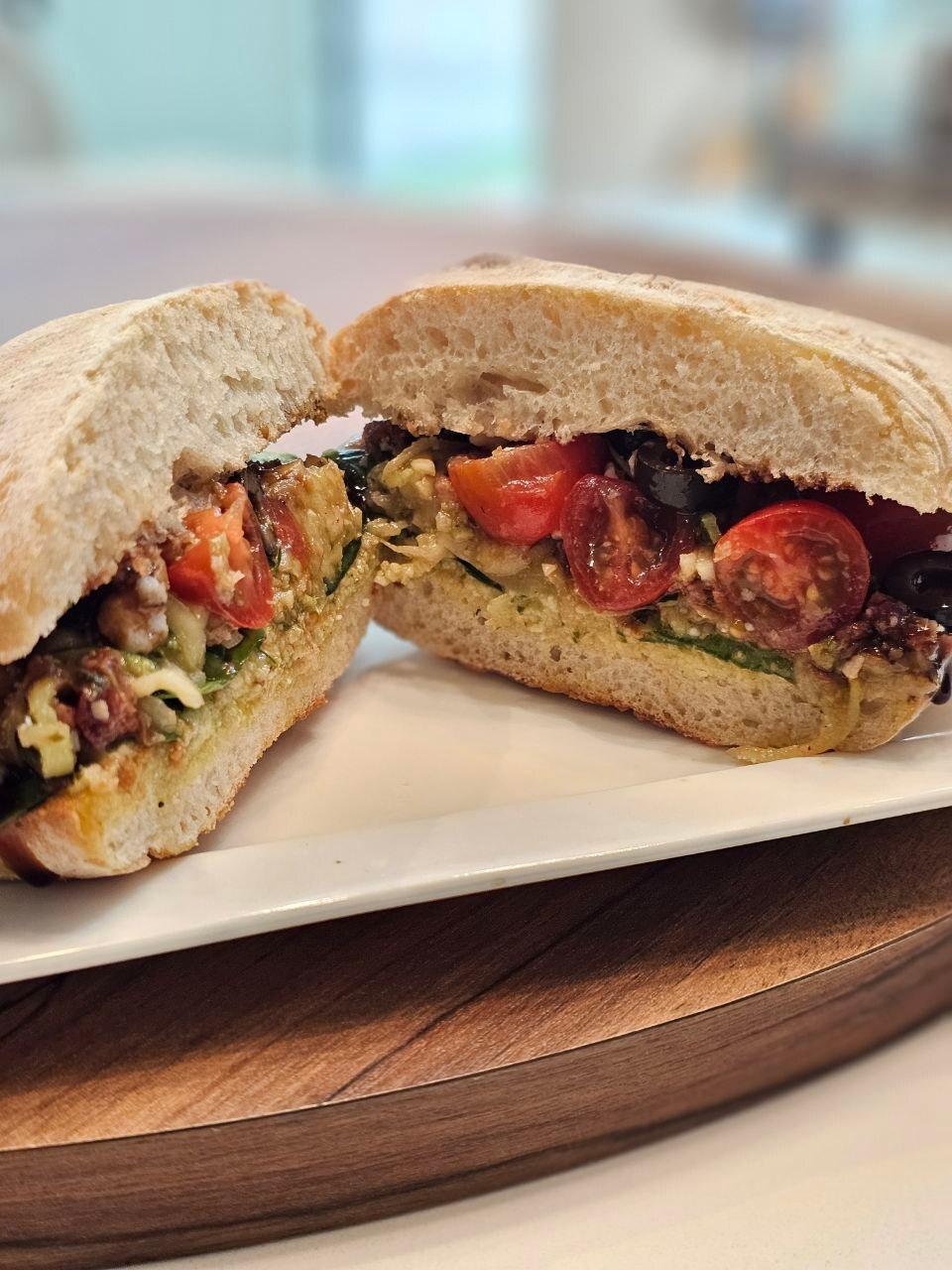 Zucchini Italian Pesto Ciabatta (Vegetarian)