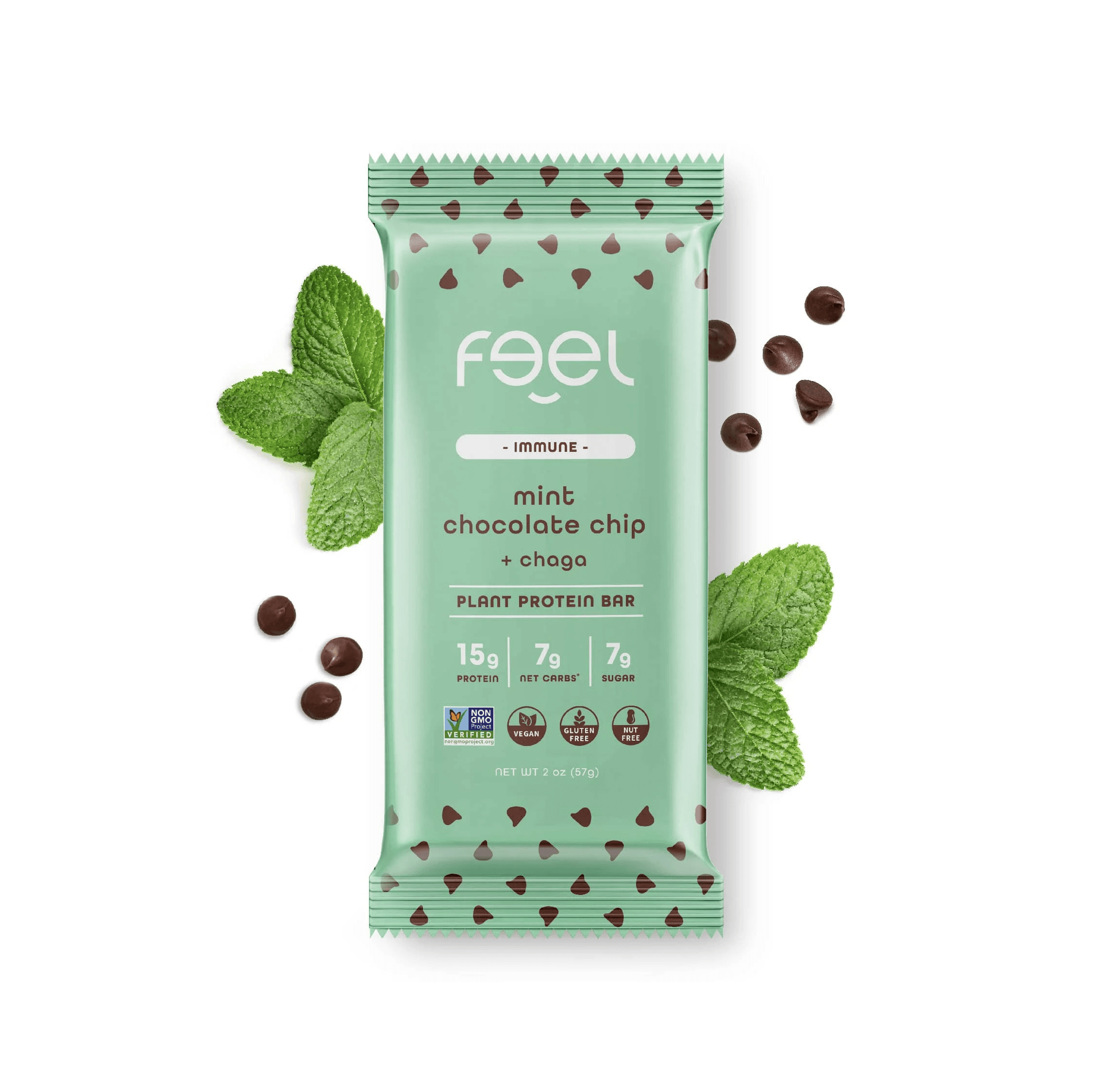 Mint Chocolate Chip + Chaga Protein Bar